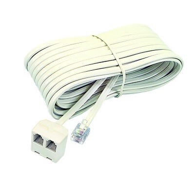 TELEPHONE EXTENSION CORD-25&#39; 2-OUTLET IVORY