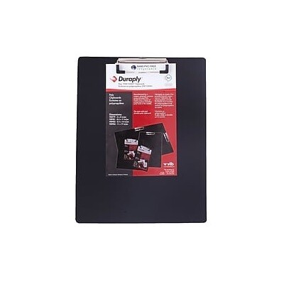 CLIPBOARD-POLY, DURAPLY STAY CLEAN, 8.5X14, BLACK