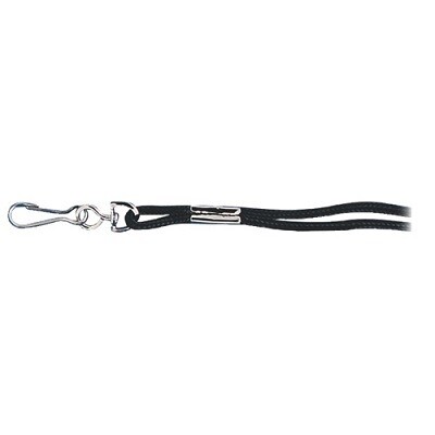 LANYARD-ROUND, 21&quot; WITH SWIVEL CLIP, BLACK 12/PK