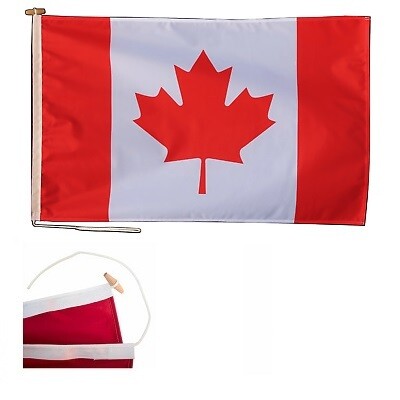 FLAG-CANADA 72 X 36&quot; NYLITE OUTDOOR ROPE AND TOGGLE