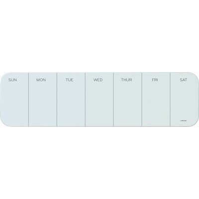 MARKER BOARD-GLASS, WEEKLY CALENDAR, MAGNETIC 20&quot; X 5-1/2&quot;