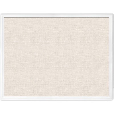BULLETIN BOARD-LINEN FABRIC 30&quot; X 40&quot;, WHITE FRAME