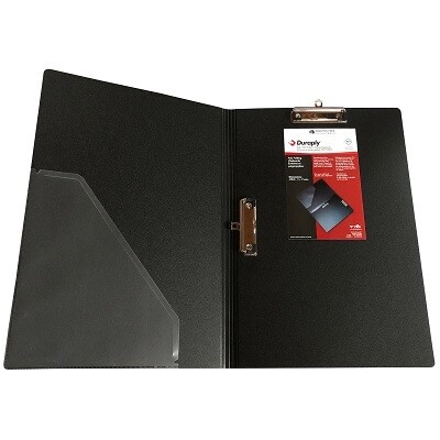 CLIPBOARD-POLY, FOLDING DURAPLY STAY CLEAN, 11X17, BLACK
