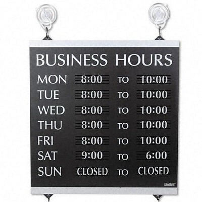 SIGN-CENTURY SERIES BUSINESS HOURS 14X13