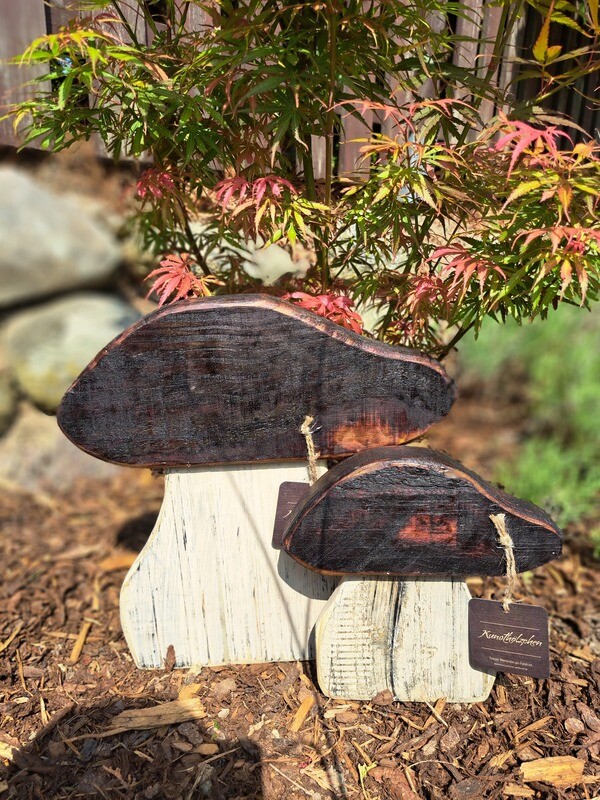 Deko-Pilze aus Holz