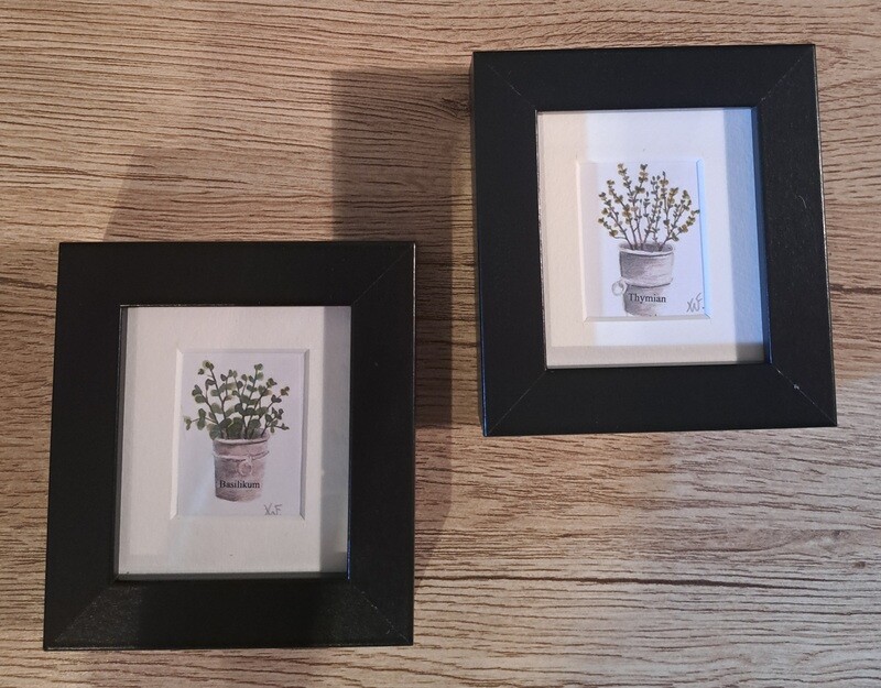 Mini-Gemälde &quot;Kräuter&quot; (2er-Set)