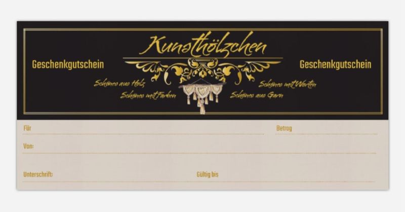 Geschenkgutschein "Standard" Geschenkgutschein "Standard"