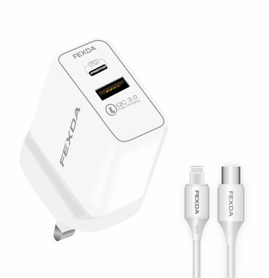 Fexda C3E PD 20W USB-C Fast Charger With 60W USB-C to USB-C Cable