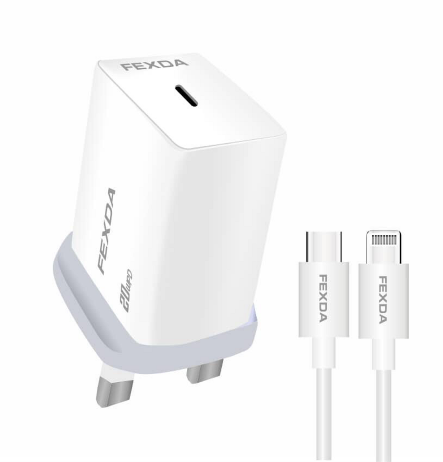 C2E PD 20W USB-C Fast Charger
& 30W USB-C to Lighting Cable