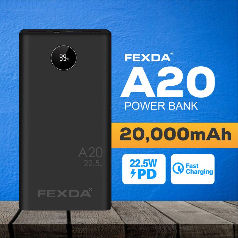 A20 20000mAh 22.5W PD+QC Power Bank