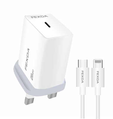 C2E PD 20W USB-C Fast Charger &amp; 30W USB-C to Lighting Cable