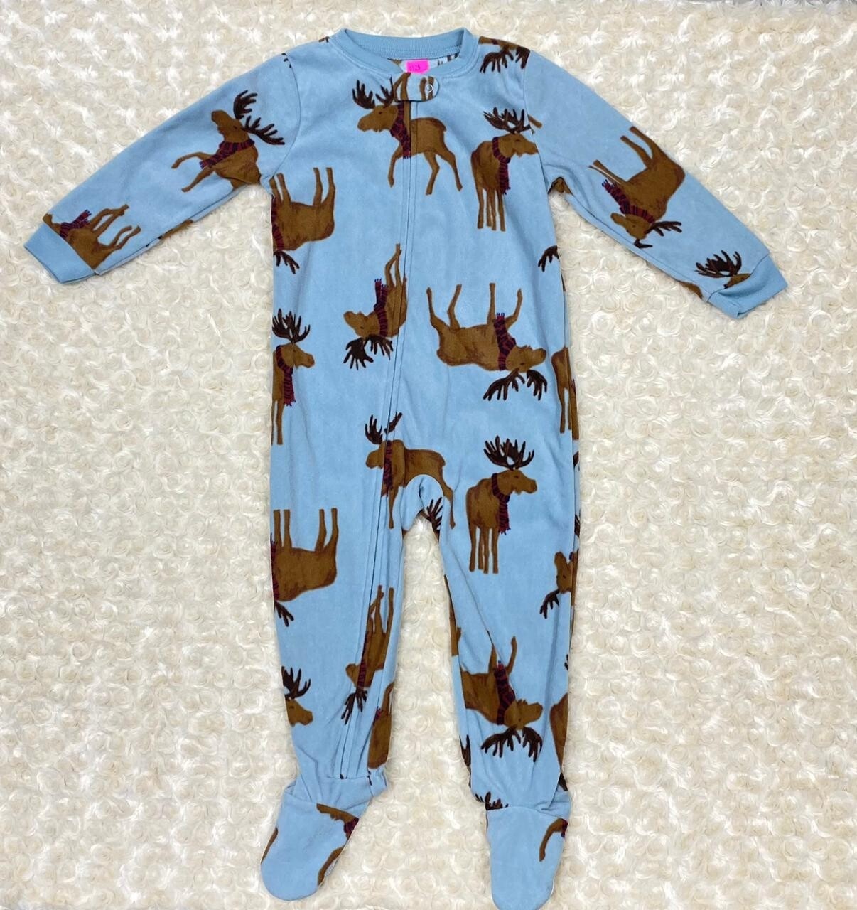 Simple blue &amp; brown reindeer onesie
