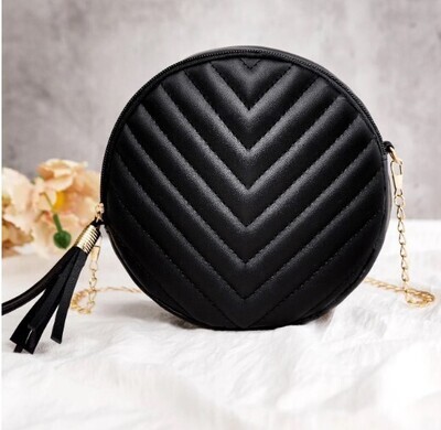 Mini Tassel Decor Chevron Crossbody Bag