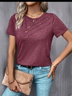 Solid Press Crease Detail Tee