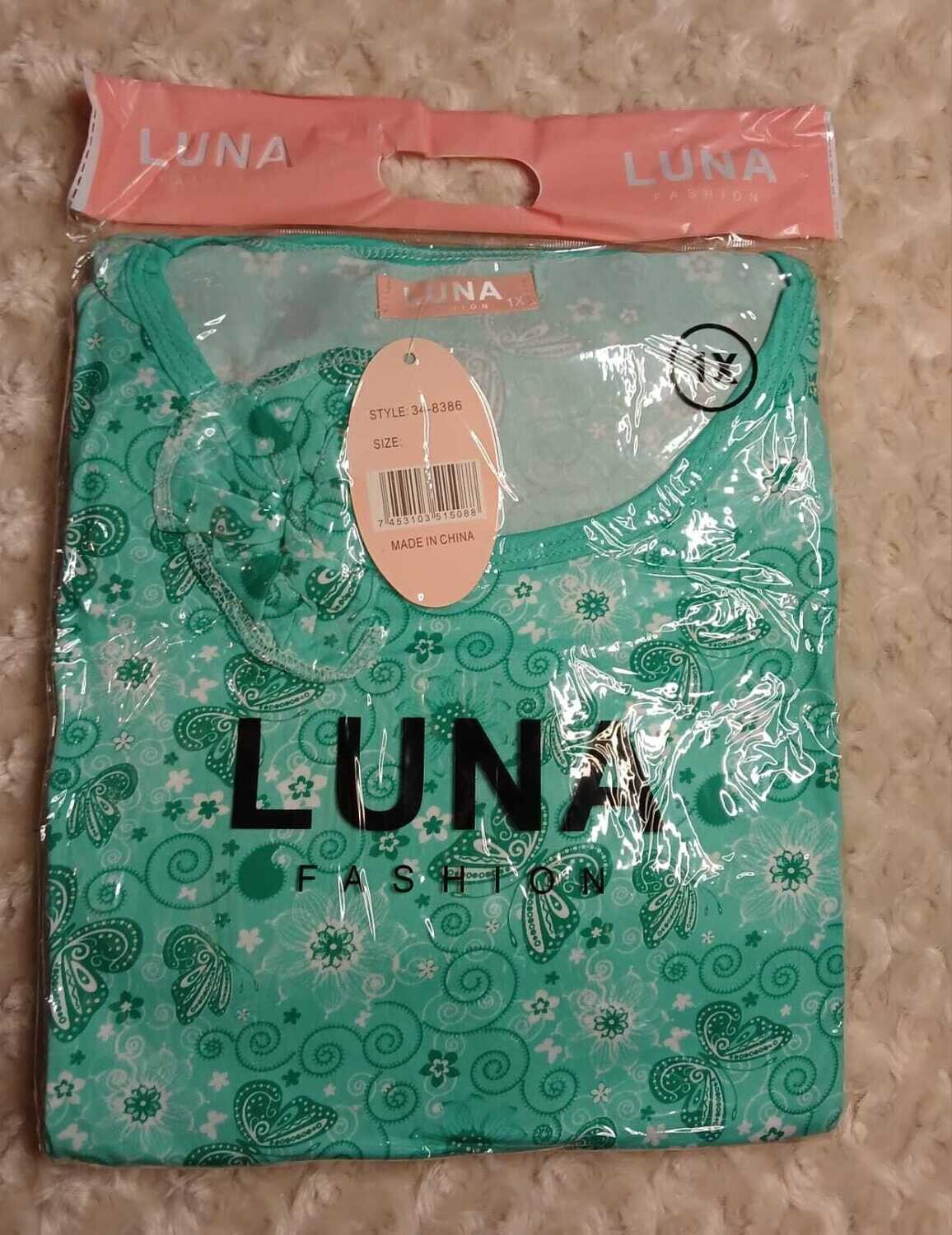 Plus PJ Set, Size: 1XL, Color: Green