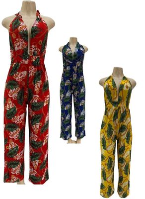 Sleeveless Open Back Deep V-Neck Wide Leg Pants Jumpsuit Romper