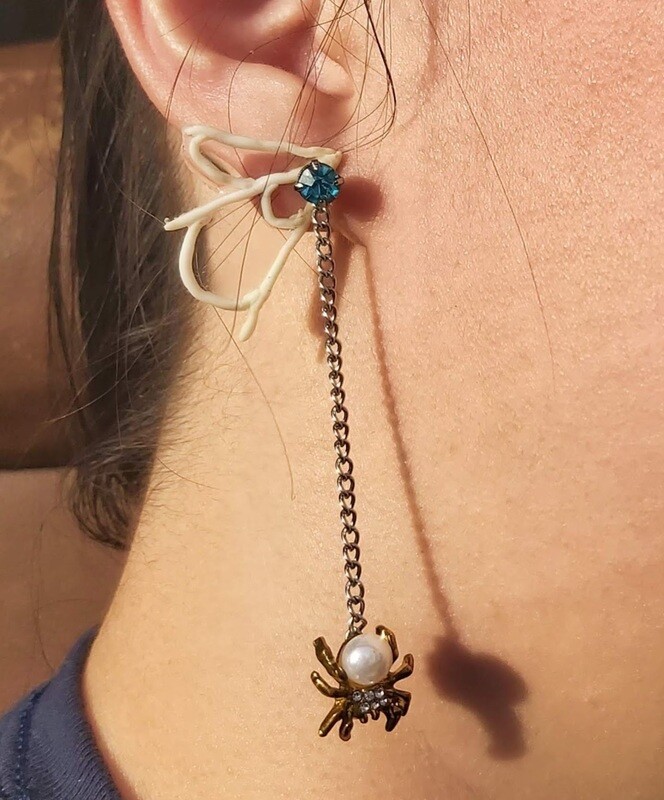 Hanging Spider Stud Earrings