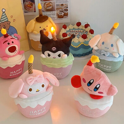 Sanrio Kirby Birthday Cake Plush Light up Stuffed Toy Kuromi Cinnamoroll Melody HelloKitty