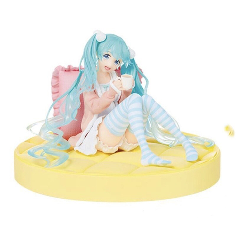 Anime Cute Hatsune Miku Action Figure Pink Sexy Girl Series Sitting Car Decoration Small Sculpture Movable Doll Bunny Ears Birthday Gift