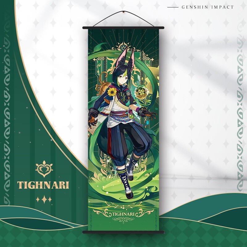 Genshin Impact Wall Scroll Tighnari Banner Hanging Painting Home Decor