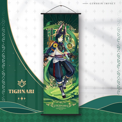 Genshin Impact Wall Scroll Tighnari Banner Hanging Painting Home Decor