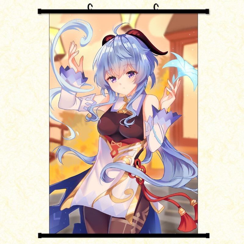 Genshin Impact Large Size Wall Scroll Banner Ganyu Poster Hanging Painting Home Decor
