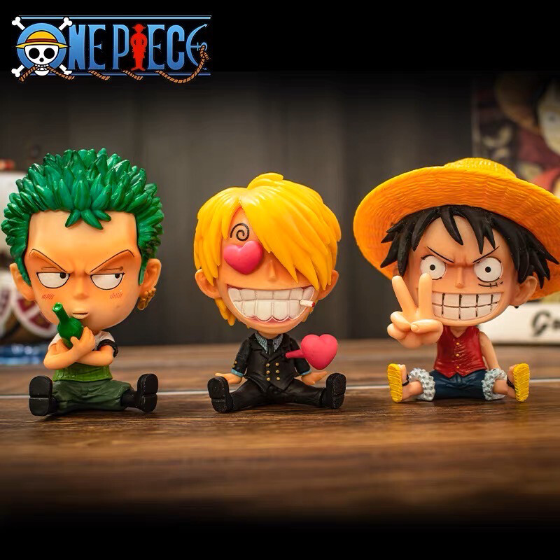 One Piece Sitting Position Figurine Cute Car Decoration Gift