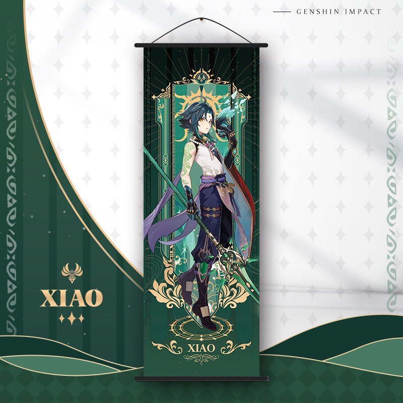 Genshin Impact Poster Wall Scroll Xiao Banner Hanging Painting Home Decor