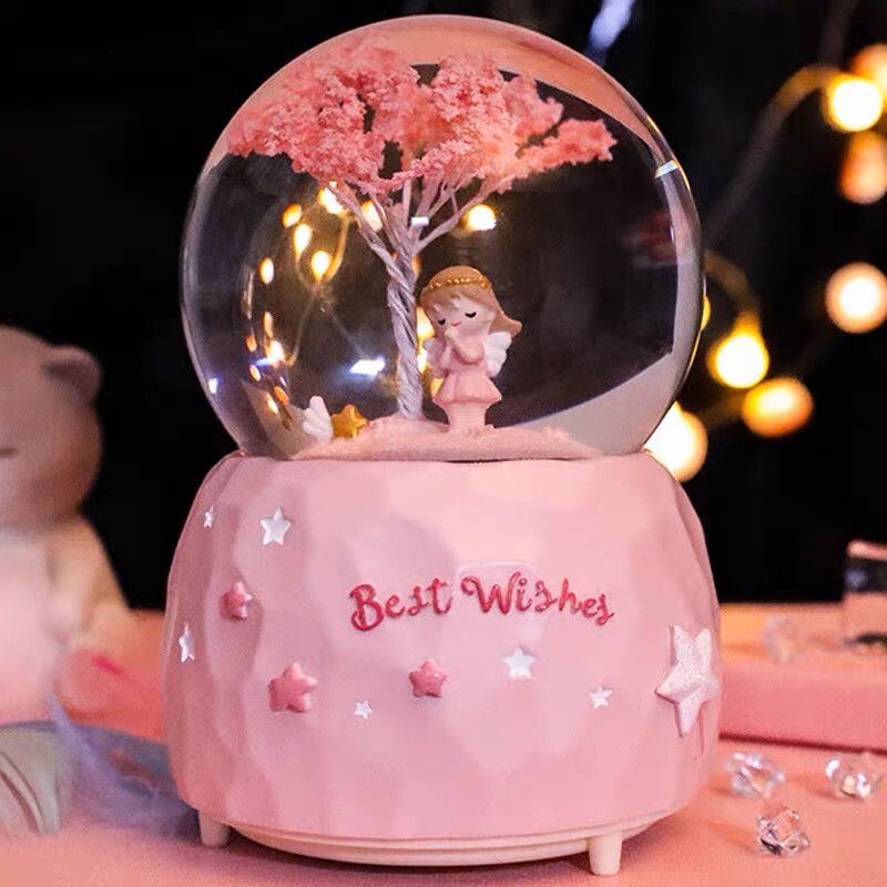Snow Globe Music light up ball Sakura Tree