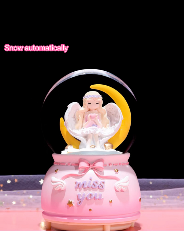 Snow Globe Moon Angel music light