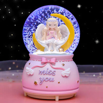 Snow Globe Moon Angel music light