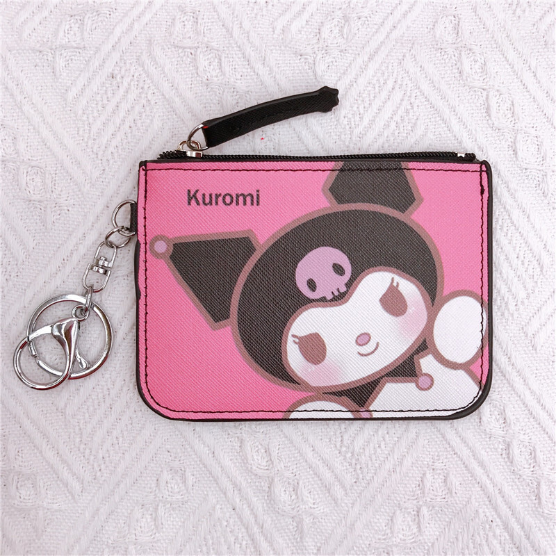 Sanrio Keychain Coin Purse Card Holder Kuromi Cinnamoroll Melody HelloKitty Pom Pom Angel Twins