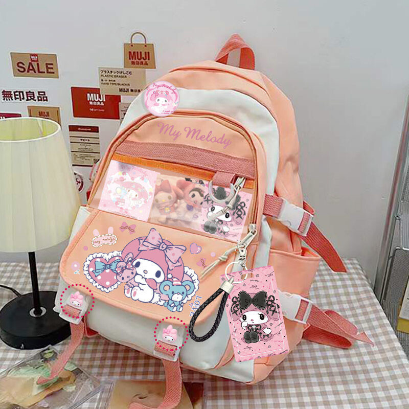 Sanrio School Bag Backpack Kuromi Cinnamoroll Melody Pompom