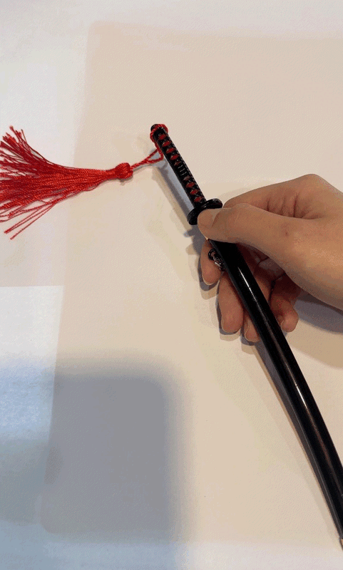 Mini Katana Keychain Metal with sword rest popup Demon Slayer One Piece Bleach SAO sword art online