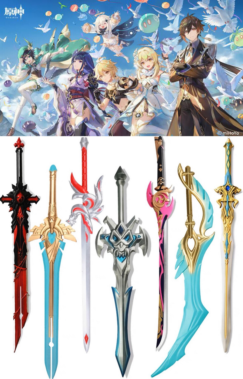 Genshin Impact Weapon Sword Cosplay Katana
