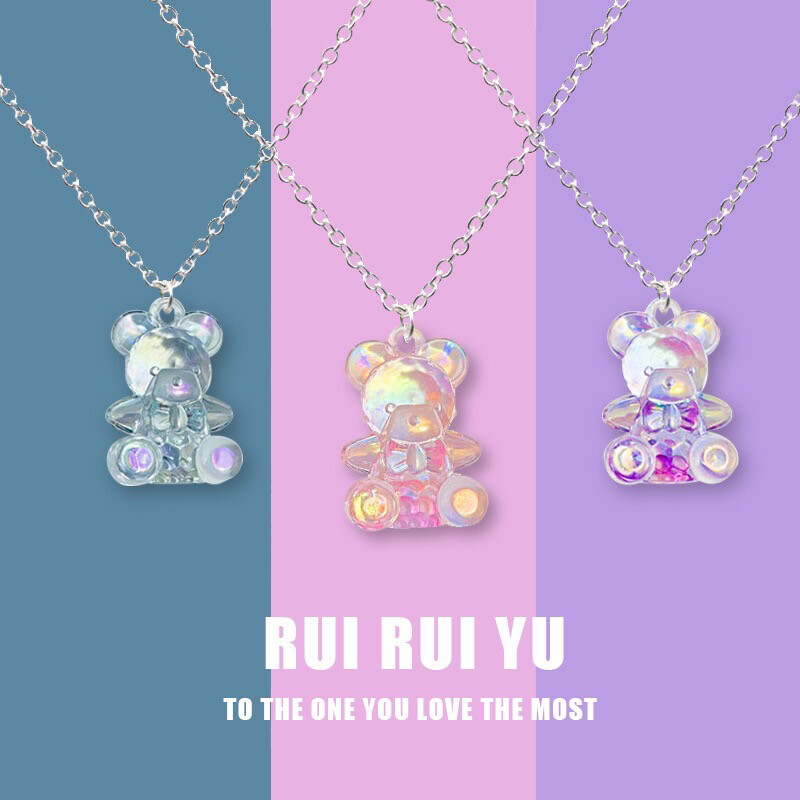 Cute Colorful Bear Necklace