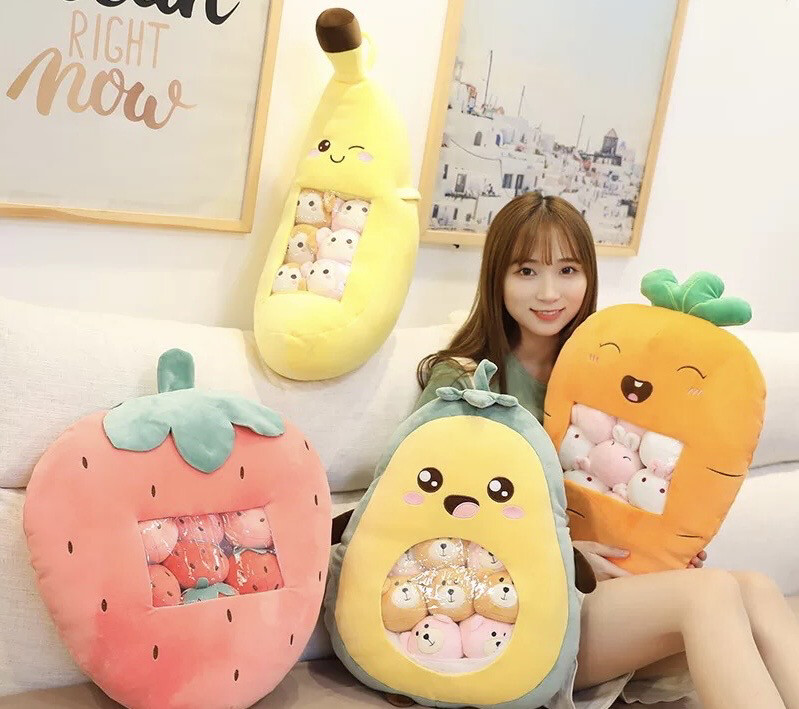 Snack Pillow Soft Stuffed Toy Mini plushes inside