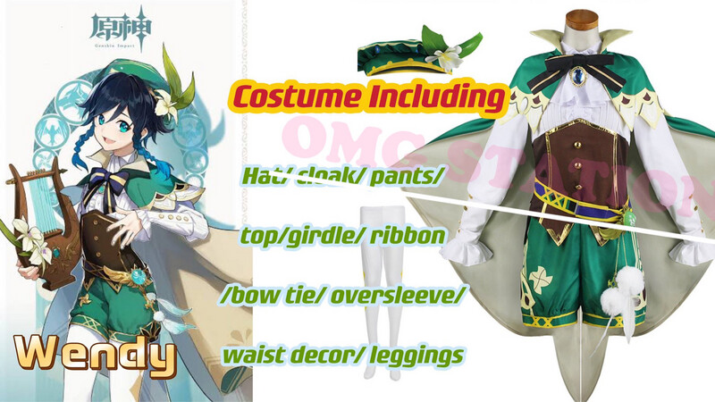 Genshin Impact Wendy Venti Cosplay Costume Hairpiece