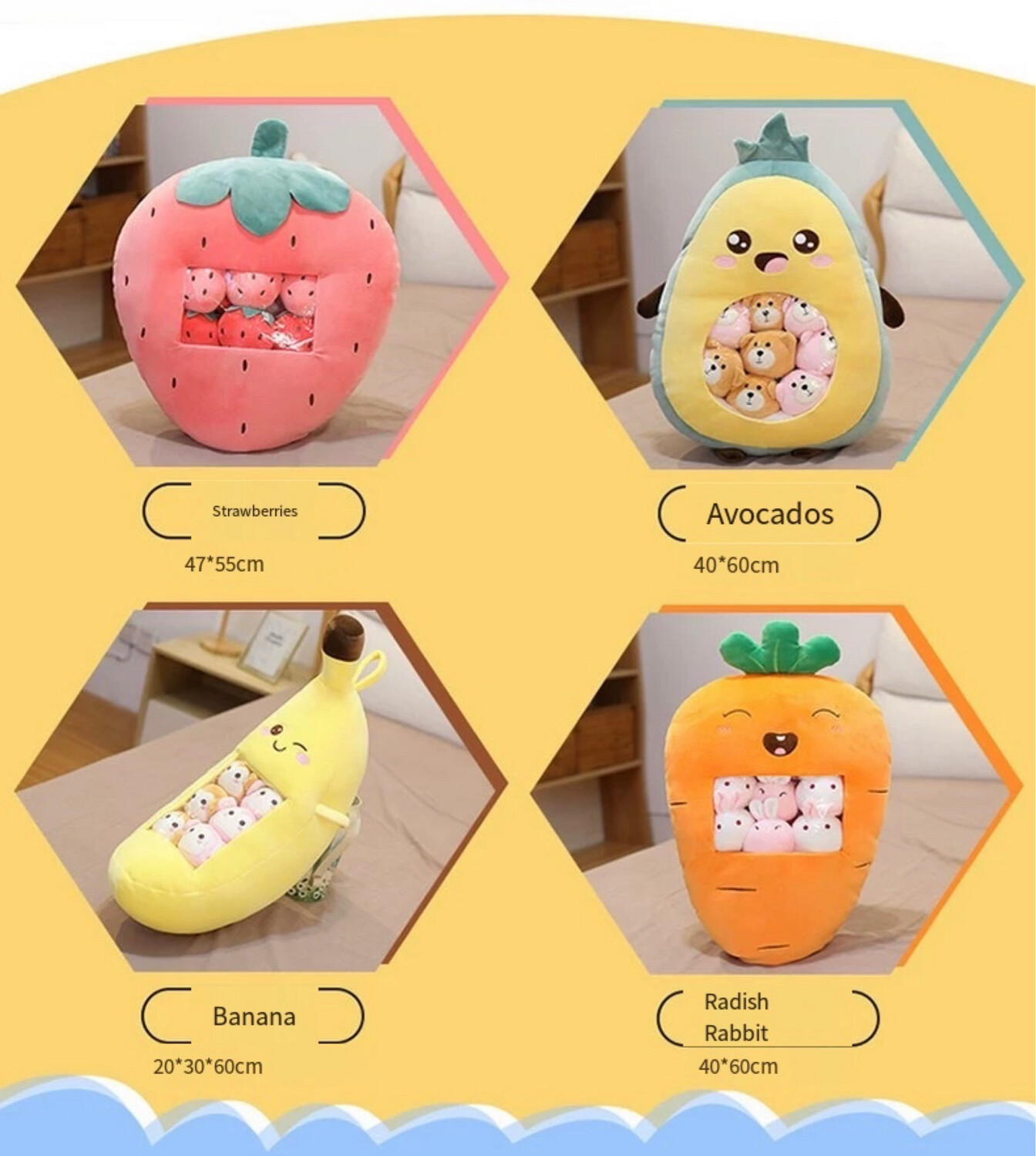 Snack Pillow Soft Stuffed Toy Mini plushes inside