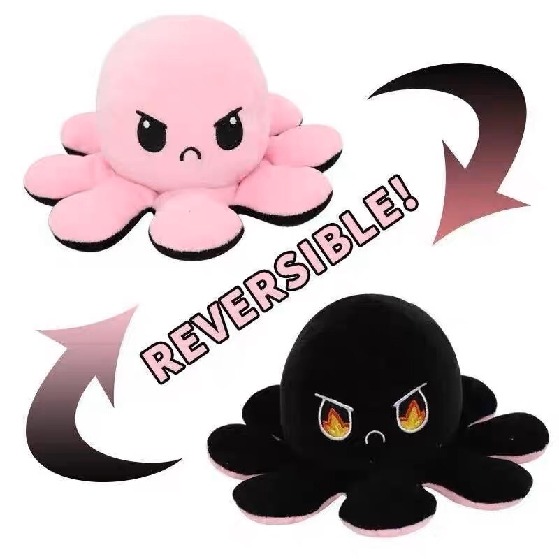 Mood Octopus Reversible Plush Cute Stuffed Toy On Sale！