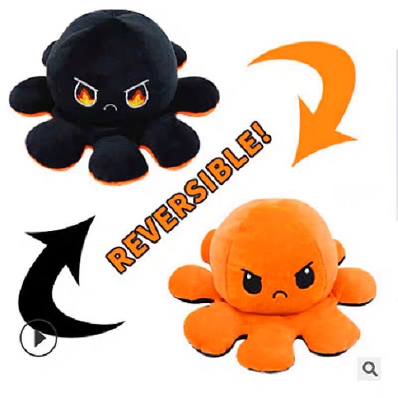 Mood Octopus Reversible Plush Cute Stuffed Toy On Sale！