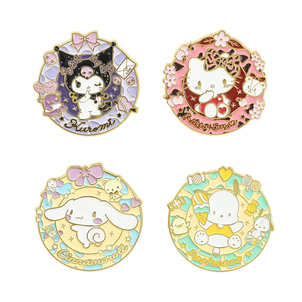 Sanrio Badge Brooch Pin Cute Kuromi HelloKitty Cinnamoroll Itabag