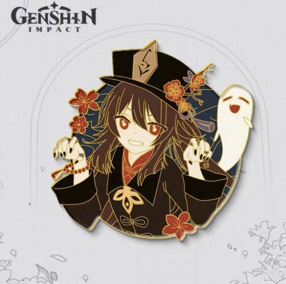 Genshin Brooch Pin Badge Hutao Zhongli Itabag