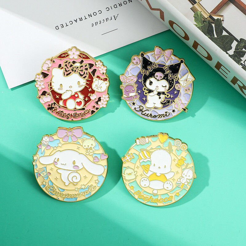 Sanrio Badge Brooch Pin Cute Kuromi HelloKitty Cinnamoroll Itabag