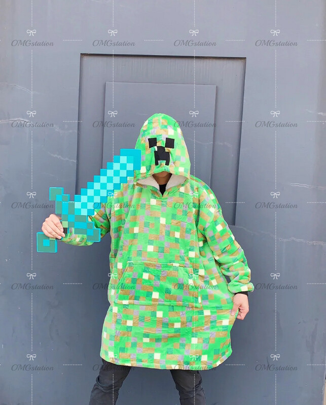 Minecraft Cow Unicorn Animal Oversize Hoodie Costume Party Cute Cozy Comfortable Homewear Pajamas Kid Adult Size Available