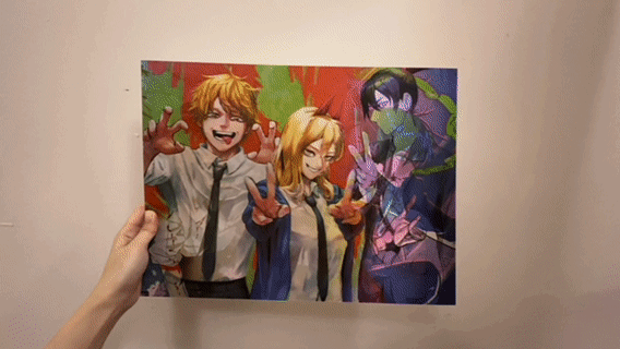 Chainsaw Man 3D Motion Sticker Moving Picture Poster Cool Gift