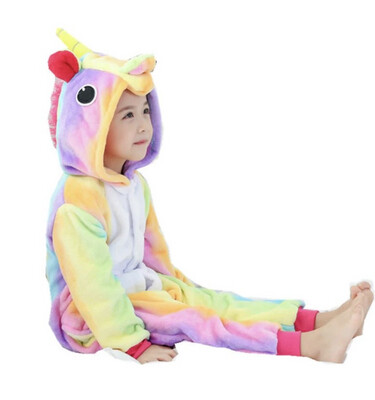 Unicorn Onesies Soft Warm Cute Sleepwear Pajamas Party Costume Pink Blue Rainbow Color Kid Adult Size Available Animal Onesies