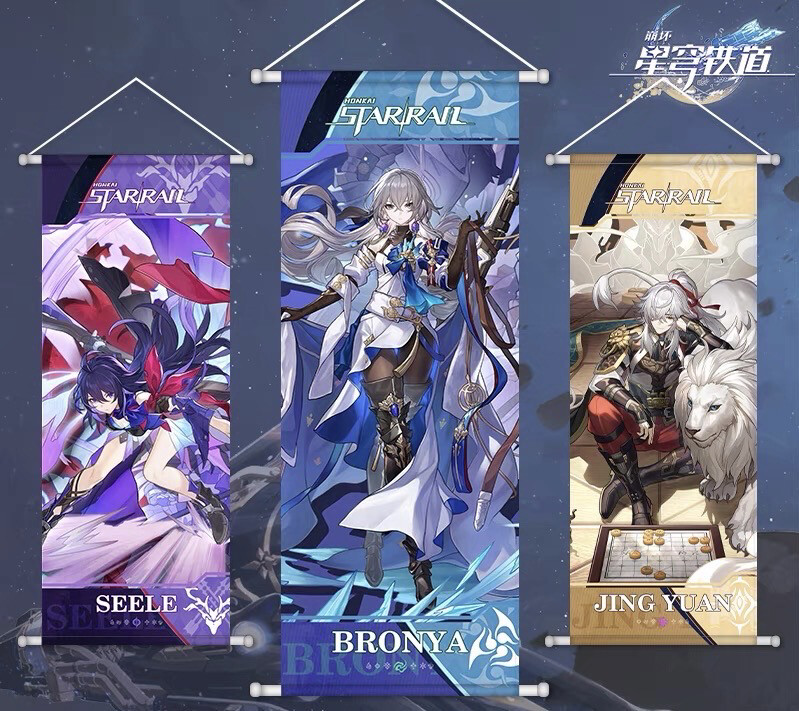 Honkai Star Rail Wall Scroll Banner Home Decor Kafka SilverWolf imbibitor Blade