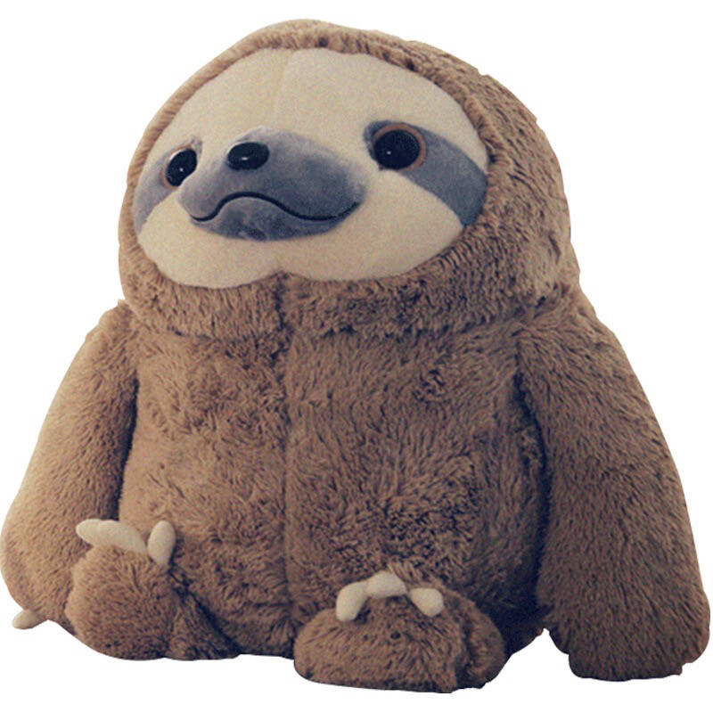 Sloth Soft Plush Brown White 2 size Stuffed Toy