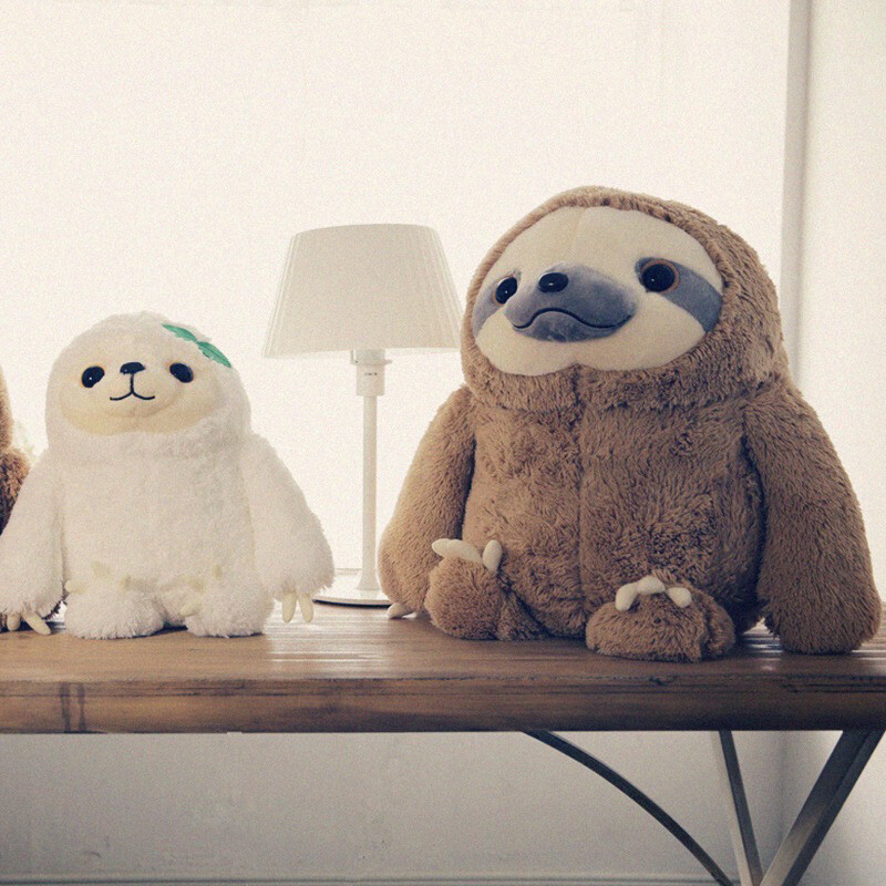Sloth Soft Plush Brown White 2 size Stuffed Toy